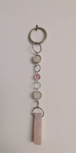 Load image into Gallery viewer, Rose Aura &amp; Raw Quartz Tether - Keychain
