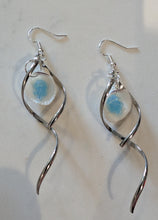 Load image into Gallery viewer, Blue Jellyfish Coastal - Spiral Earrings