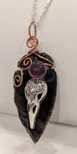 Load image into Gallery viewer, The Obsidian Harbinger - Arrowhead - Necklace - Raven
