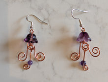 Load image into Gallery viewer, Baby Tide-Dancers - Jellyfish - Earrings - Amethyst
