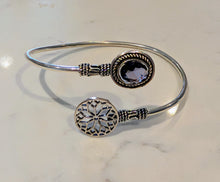 Load image into Gallery viewer, Amethyst Petal Open-Cuff - Bracelet