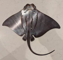 Load image into Gallery viewer, Shadow and Silver - Manta Ray - metal wall art