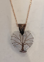 Load image into Gallery viewer, Roots of Eternity -Heart - Necklace - Tree of life - Clear Quartz