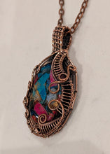 Load image into Gallery viewer, Alchemist's Dream Ethereal Mosaic - Necklace - Turquoise - Ruby - Pyrite