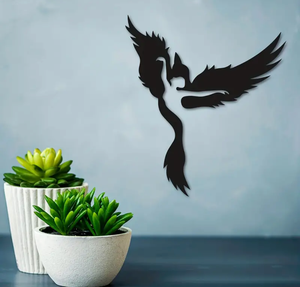 Phoenix with human silhouette - Metal Art