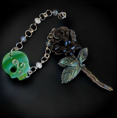 Alchemy of Change - Skull - Black Rose - Sun Catcher