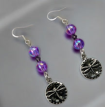 Load image into Gallery viewer, Purple Nymph- Dragonfly - Earrings