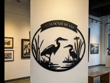 Load image into Gallery viewer, Vancouver Island Wetlands Silhouette - Heron - Metal Art