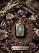 Load image into Gallery viewer, Root and Reflection - Necklace - Rainbow Obsidian