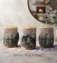 Load image into Gallery viewer, Snowy Wolf Echoes - Wolf - Candle