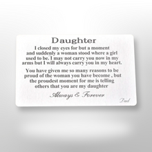 Load image into Gallery viewer, Metal wallet cards - Daughter - Dad