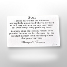 Load image into Gallery viewer, Metal wallet cards - Son - Dad