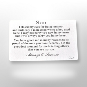 Metal wallet cards - Son - Dad