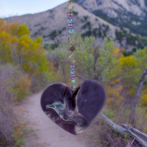 Hummingbird in a heart - Sun Catcher