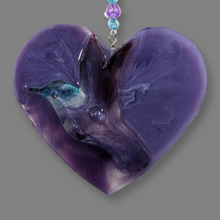 Load image into Gallery viewer, Hummingbird in a heart - Sun Catcher