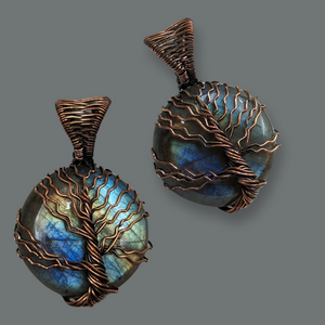 Labradorite - copper wire wrapped - Tree of life