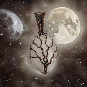 Copper tree of life  - Moonstone - Pendant