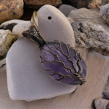 Load image into Gallery viewer, Tree of life Copper wrapped Amethyst - Pendant