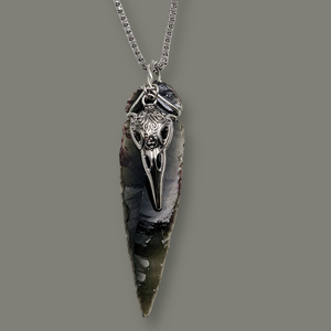 Arrowhead - Black obsidian - Raven