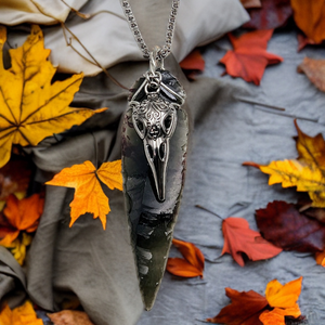 Arrowhead - Black obsidian - Raven