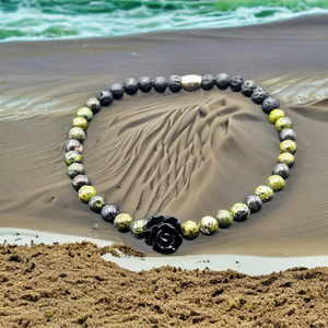 Anklet - Black rose - Dragon Blood Jasper