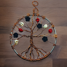 Load image into Gallery viewer, Tree Of Death Skulls &amp; Black Roses wire wrapped 4&quot; - Raven Stone