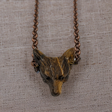 Load image into Gallery viewer, Tiger Eye Wolf - Necklace