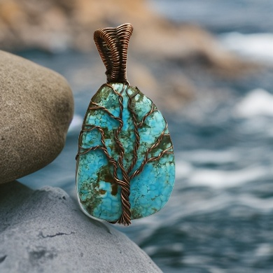 Copper wrapped Tree of life - Pendant