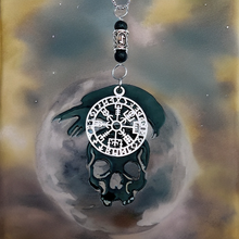 Load image into Gallery viewer, Rear view mirror - Skull, Raven &amp; Viking Compass - Hanger