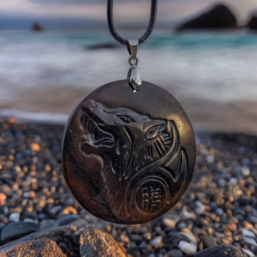 Jade deals wolf pendant