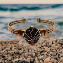 Load image into Gallery viewer, Blue Goldstone tree of life , Copper Bracelet. -Handmade by Raven Stone