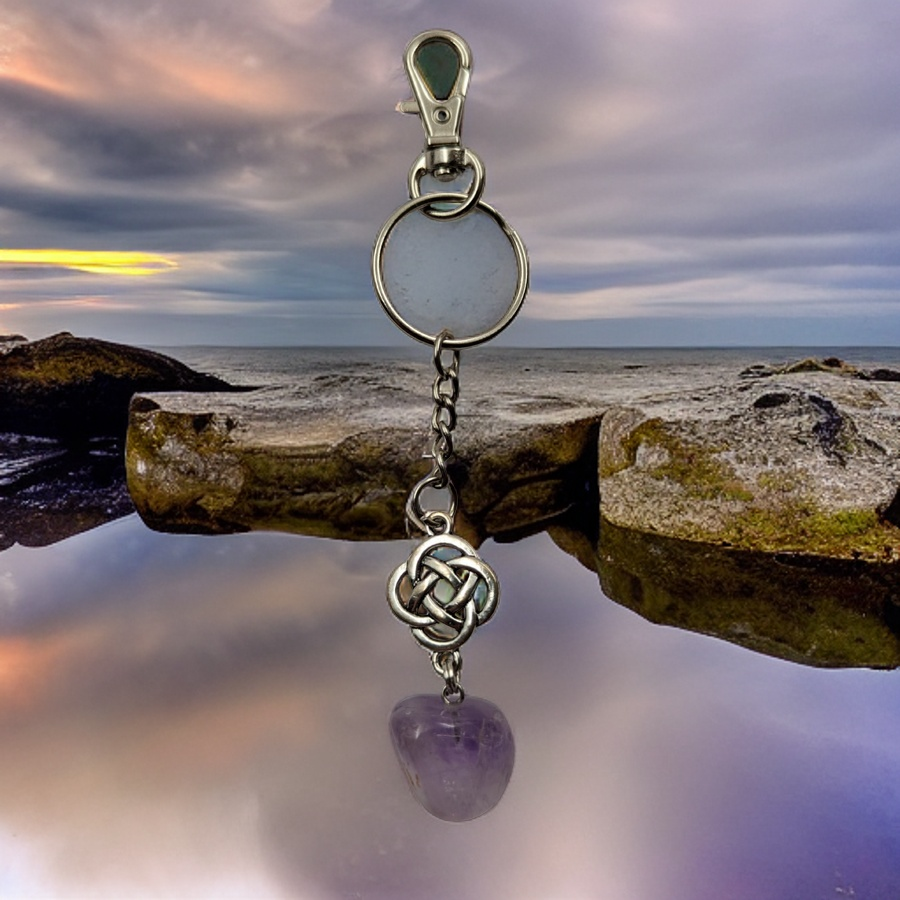 Keychain - Celtic knot & Amethyst