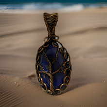 Load image into Gallery viewer, Tree of life, Copper wrapped, Botswana Purple agate, Pendant