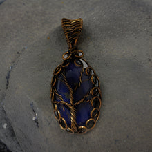 Load image into Gallery viewer, Tree of life, Copper wrapped, Botswana Purple agate, Pendant