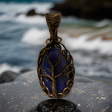 Load image into Gallery viewer, Tree of life, Copper wrapped, Botswana Purple agate, Pendant