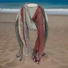 Load image into Gallery viewer, Beige with mixed colors Light cotton handmade shawl