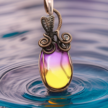 Load image into Gallery viewer, Copper wrapped, Ametrine, Pendant.