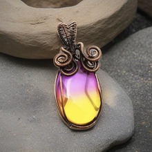 Load image into Gallery viewer, Copper wrapped, Ametrine, Pendant.