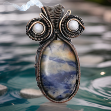 Load image into Gallery viewer, Copper wrapped, Sodalite &amp; moonstone, Pendant