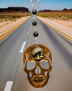 The mystic Traveler -Rear view mirror - Skull & Mushroom - air freshener