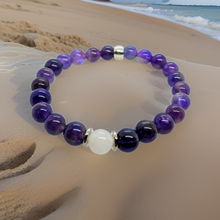 Load image into Gallery viewer, Amethyst &amp; Moonstone Bracelet -Echo of a Stone