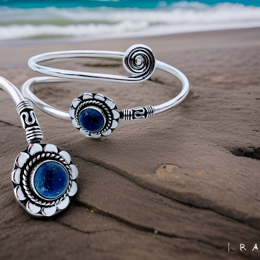 925 Sterling Silver, Lapis Lazuli, Bracelet.