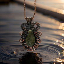 Load image into Gallery viewer, Copper wrapped, Gold sheen obsidian, Necklace