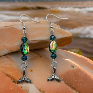 Abalone shell - Whale tail Earrings