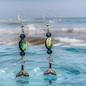 Abalone shell - Whale tail Earrings