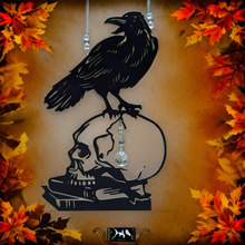 Load image into Gallery viewer, Raven on Skull - Sun catcher