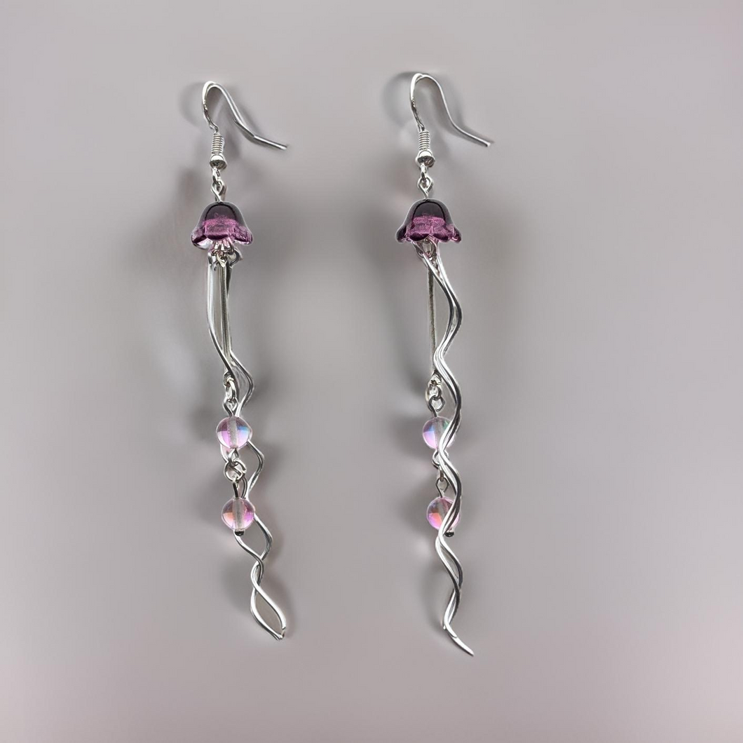 Jellyfish - Lavender Aura Quartz - Earrings