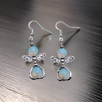 Opalite, Angel Earrings