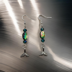 Abalone shell - Whale tail Earrings