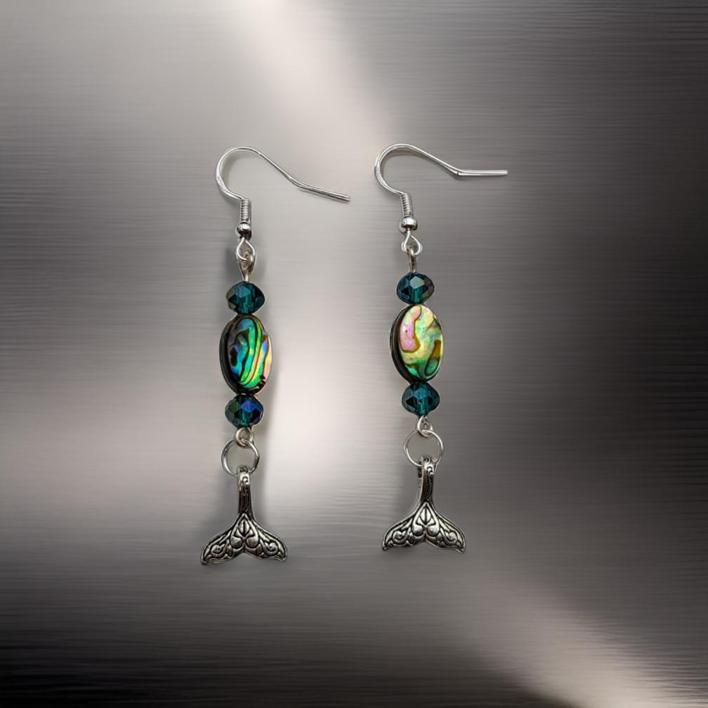 Abalone shell - Whale tail Earrings